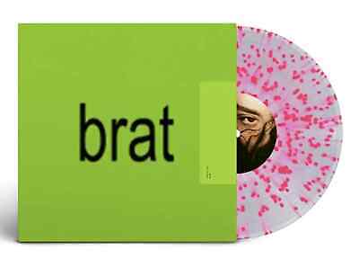 Charli XCX brat Pressed on Clear W  Pink Splatter Vinyl LP Sale