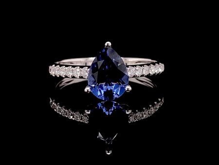 Teardrop Blue Sapphire Gemstones Diamond Ring 14kt Online