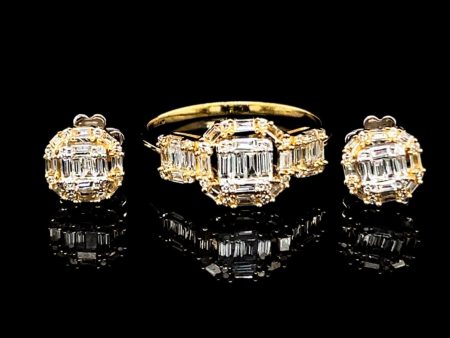 PREORDER | Gold Cushion Cathedral Diamond Jewelry Set 14kt Sale