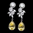 LVNA Signatures 8.00ct   8.00ct Yellow Gem-Grade Pear Brilliant Citrine Gemstones Dangling Diamond Earrings 18kt Supply