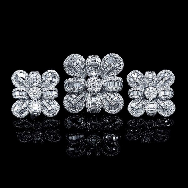 PREORDER | Floral Blossom Statement Diamond Jewelry Set 14kt Fashion