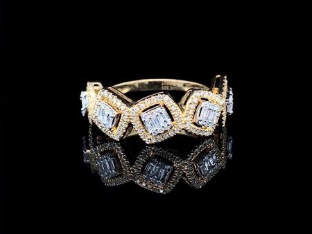 Trinity Square Half Eternity Diamond Ring 14kt For Cheap