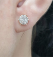 PRE ORDER | Classic Round Paved Stud Diamond Earrings 14kt For Cheap