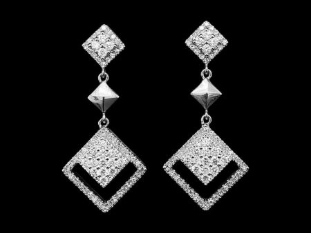 Trio Triangle Dangling Diamond Earrings 14kt Online Sale