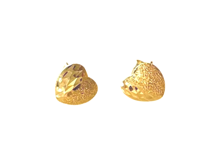 #GOLD2024 | 18K Heart Stud Earrings For Sale