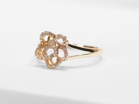 #LVNAPP | Golden Floral Diamond Ring 14kt Cheap