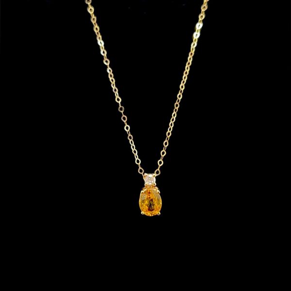 #LVNA2024 | Oval Yellow Citrine Diamond Necklace in 16-18” 18kt Fashion