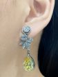 LVNA Signatures 8.00ct   8.00ct Yellow Gem-Grade Pear Brilliant Citrine Gemstones Dangling Diamond Earrings 18kt Supply