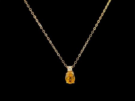 #LVNA2024 | Oval Yellow Citrine Diamond Necklace in 16-18” 18kt Fashion