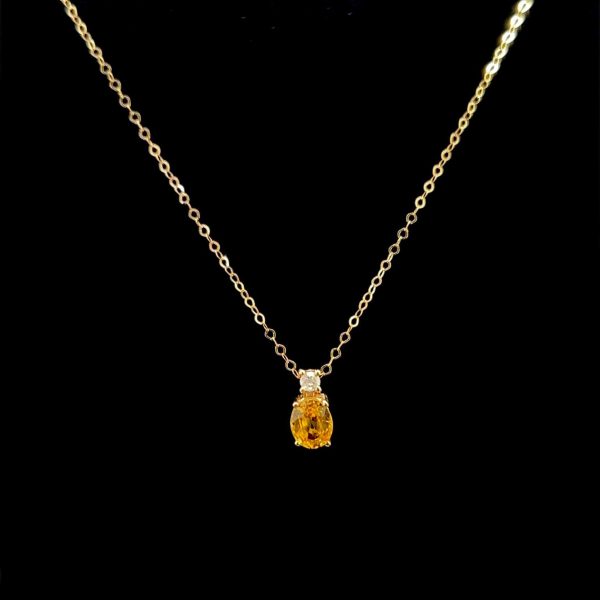 #LVNA2024 | Oval Yellow Citrine Diamond Necklace in 16-18” 18kt Fashion