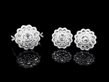 PREORDER | Floral Diamantes Statement Diamond Jewelry Set 14kt Online now