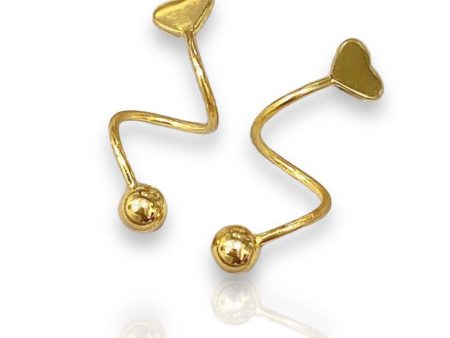 #GOLD2024 | 18K Golden Spring Heart Crew Earrings Online Sale