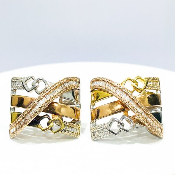 #LVNA2024 | Multi-Tone Crossover Creolle Diamond Earrings 14kt Online Hot Sale