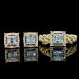 NEW Golden Classic Square Edged Diamond Jewelry Set 14kt Sale