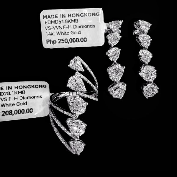 PREORDER | Floral Drop Statement Diamond Jewelry Set 14kt Supply