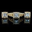 NEW Golden Classic Square Edged Diamond Jewelry Set 14kt Sale