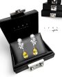 LVNA Signatures 8.00ct   8.00ct Yellow Gem-Grade Pear Brilliant Citrine Gemstones Dangling Diamond Earrings 18kt Supply