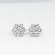 PRE ORDER | Classic Round Paved Stud Diamond Earrings 14kt For Cheap