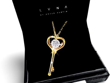 Golden Pendant Key of Ivana Dancing Diamond Necklace 18kt Online Sale