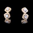 Trinity Square Half Eternity Diamond Earrings 14kt Supply