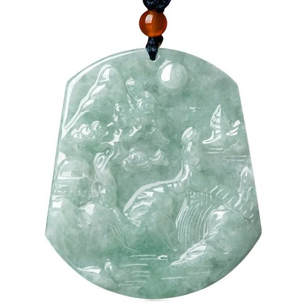 THE VAULT | Genuine Natural Myanmar Hand Carved Jadeite Necklace Online Sale