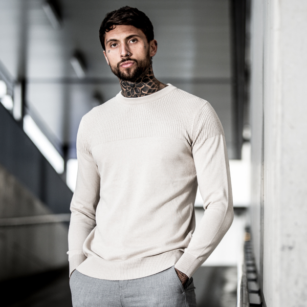 Menzo Crew Sweater - Sand Hot on Sale