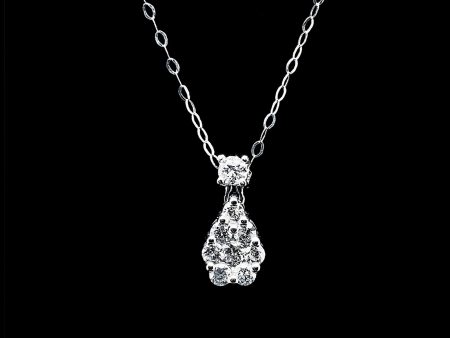 #LVNA2024 | Pear Diamond Paved Diamond Necklace in 16-18” 18kt For Sale