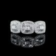 Trio Cushion Half Eternity Diamond Ring 14kt Online