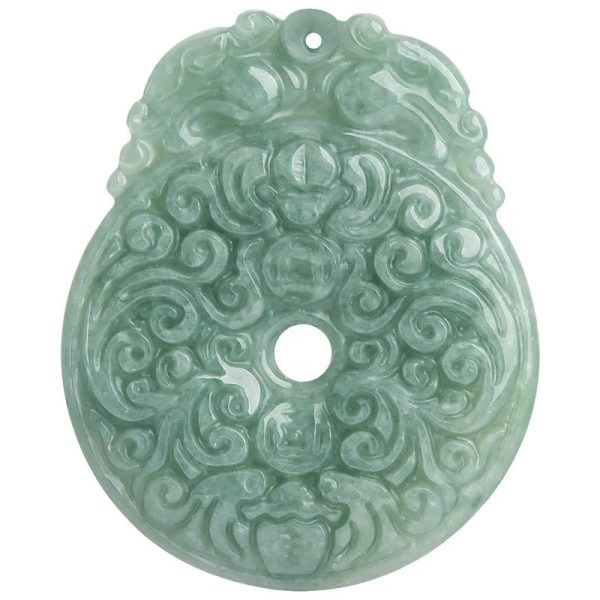 THE VAULT | Natural Bat Ping An Buckle Hand Carved Jadeite For Discount