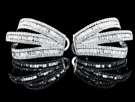 PREORDER | Baguette Claw Creolle Deco Shape Diamond Earrings 14kt Discount