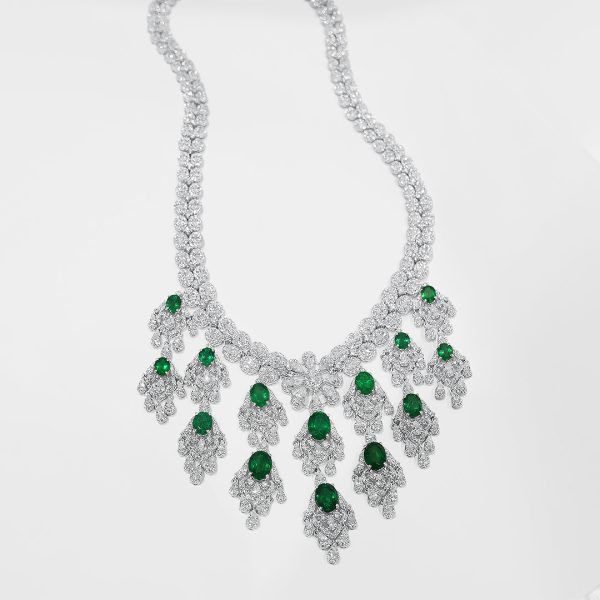 “The Dannielle” A LVNA Signatures Colombian Emeralds & Diamond Royale Necklace | Editor’s Pick Cheap