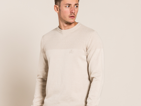 Menzo Crew Sweater - Sand Hot on Sale