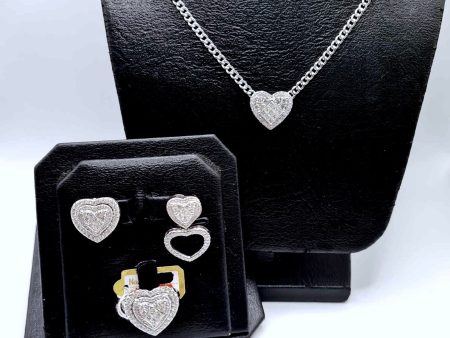 Heart Diamond Jewelry Set & Diamond Necklace 14kt on Sale