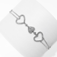 Twin Hearts Link Studded Diamond Bracelet 14kt Discount