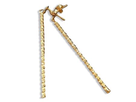 #GOLD2024 | 18K Golden Stick Dia cut Dangling Earrings on Sale