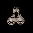 PREORDER | Golden Round Halo Dangling Diamond Earrings 14kt Online Sale