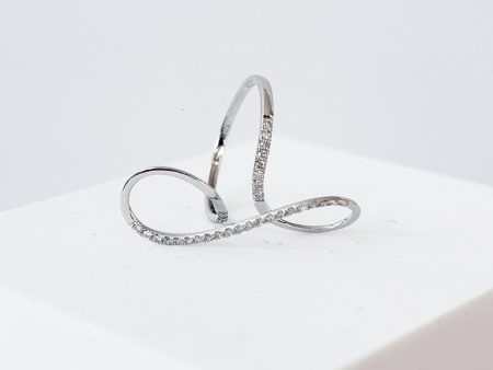 Swirl Deco Stack Diamond Ring 18kt Online