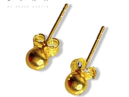 #GOLD2024 | 18K Golden Ball Studs 5mm on Sale