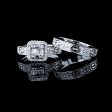 PREORDER | Square Paved Band Twin Pair Diamond Ring 14kt For Discount