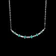 Smiley Station Baguette Green Emerald Gemstones Diamond Necklace 18kt Online