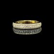 PREORDER | Golden Heart Twin Pair Paved Band Invisible Setting Diamond Ring 14kt on Sale