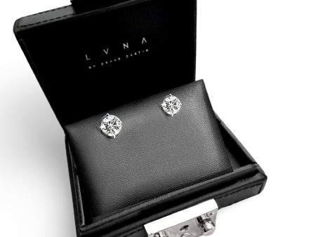 1.53cts EF I2 Round Brilliant Solitaire Stud Diamond Earrings 14kt Online