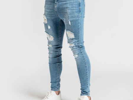 Luca Skinny Stretch - Distressed Light Blue Online Hot Sale