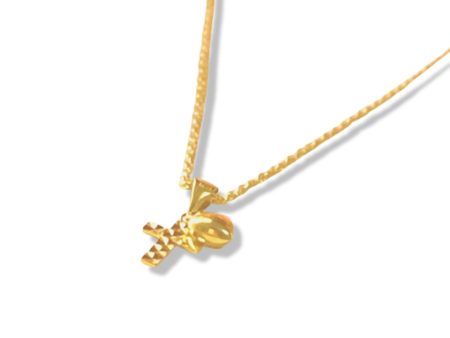 #GOLD2024 | 18K Golden Love Faith Necklace Rope Chain 17.5  Sale