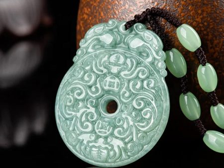 THE VAULT | Natural Bat Ping An Buckle Hand Carved Jadeite For Discount