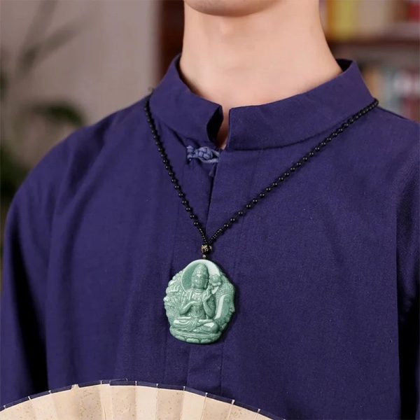 THE VAULT | Genuine Natural Hand Carved Jadeite Necklace For Sale