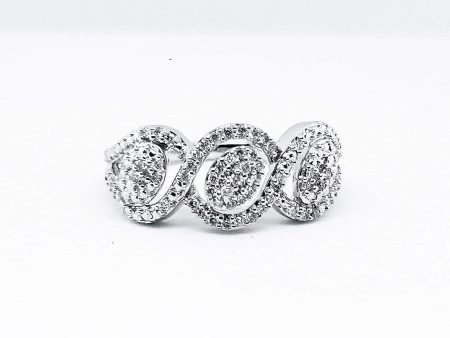 Trio Oval Halo Diamond Ring 18kt Online now