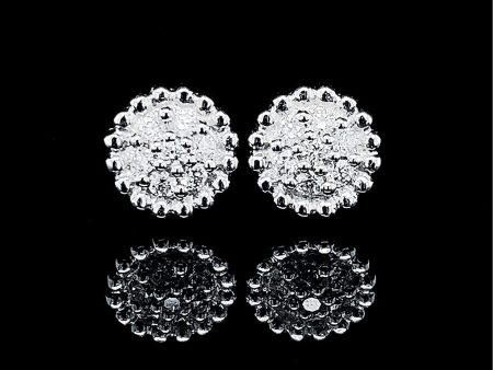 PREORDER | Classic Round Diamond Studded Earrings 14kt Online Sale