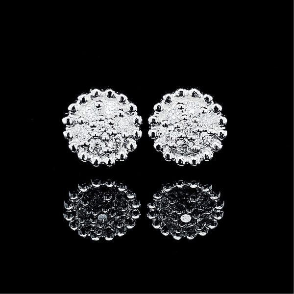 PREORDER | Classic Round Diamond Studded Earrings 14kt Online Sale