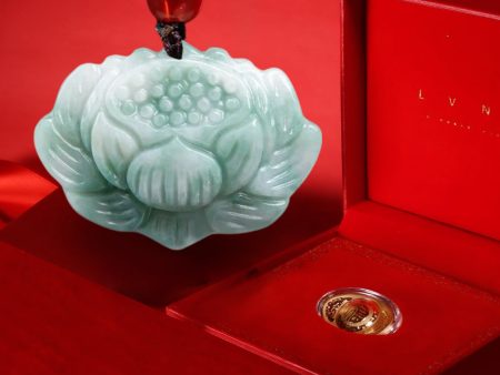 THE VAULT | Natural Myanmar Lotus Hand Carved Jadeite Necklace For Cheap